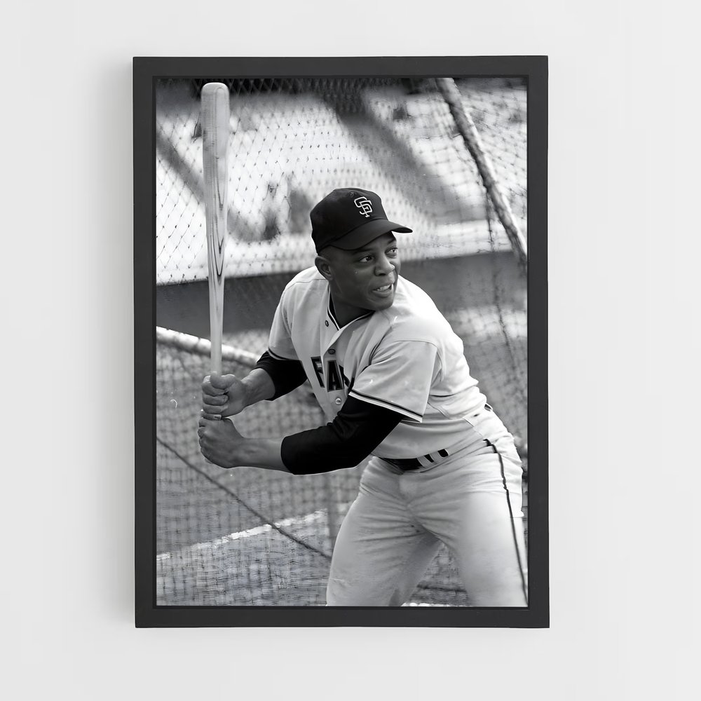 Poster Willie mays batte – affiche Baseball (vue 2)